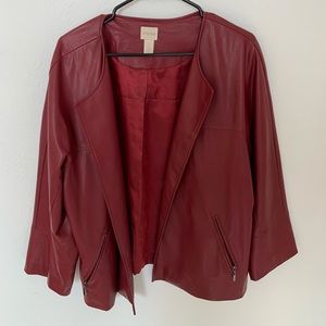 Chico’s red faux leather jacket